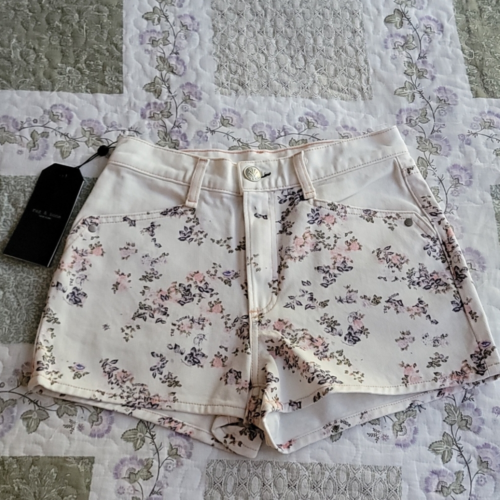 💙HP💙 Rag & Bone Ellie CottonTwill Floral Hi-Rise Shorts - Picture 9 of 15
